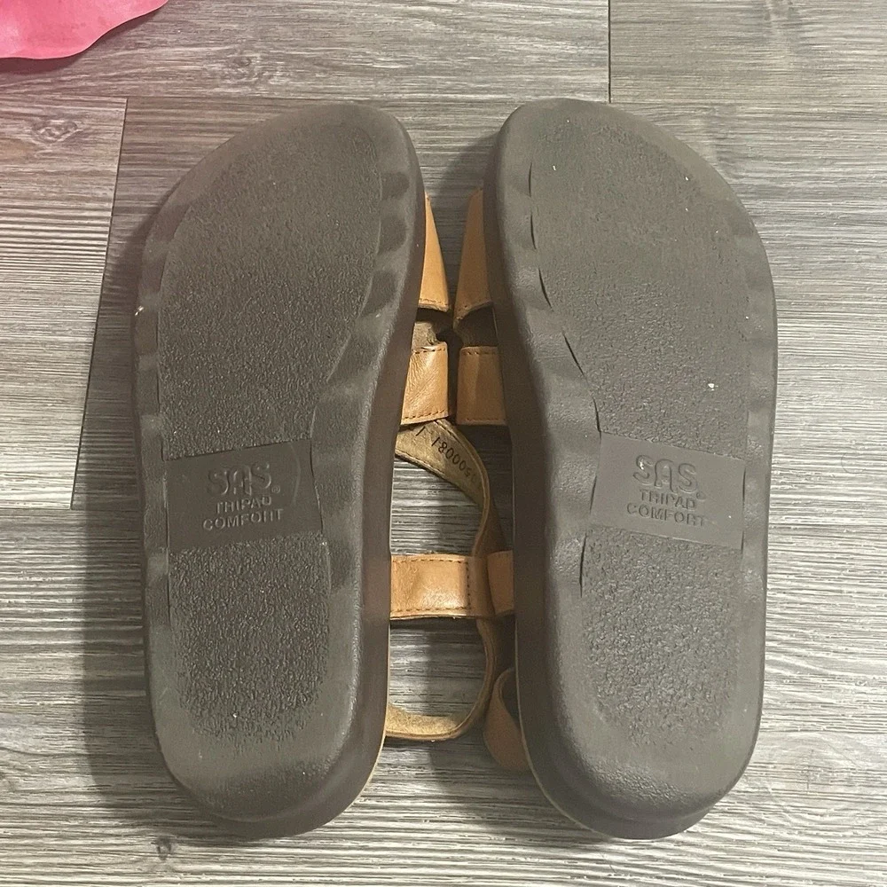 SAS Tripad Comfort Women's Sz 11 NARROW Huggy Leather Sandals Caramel